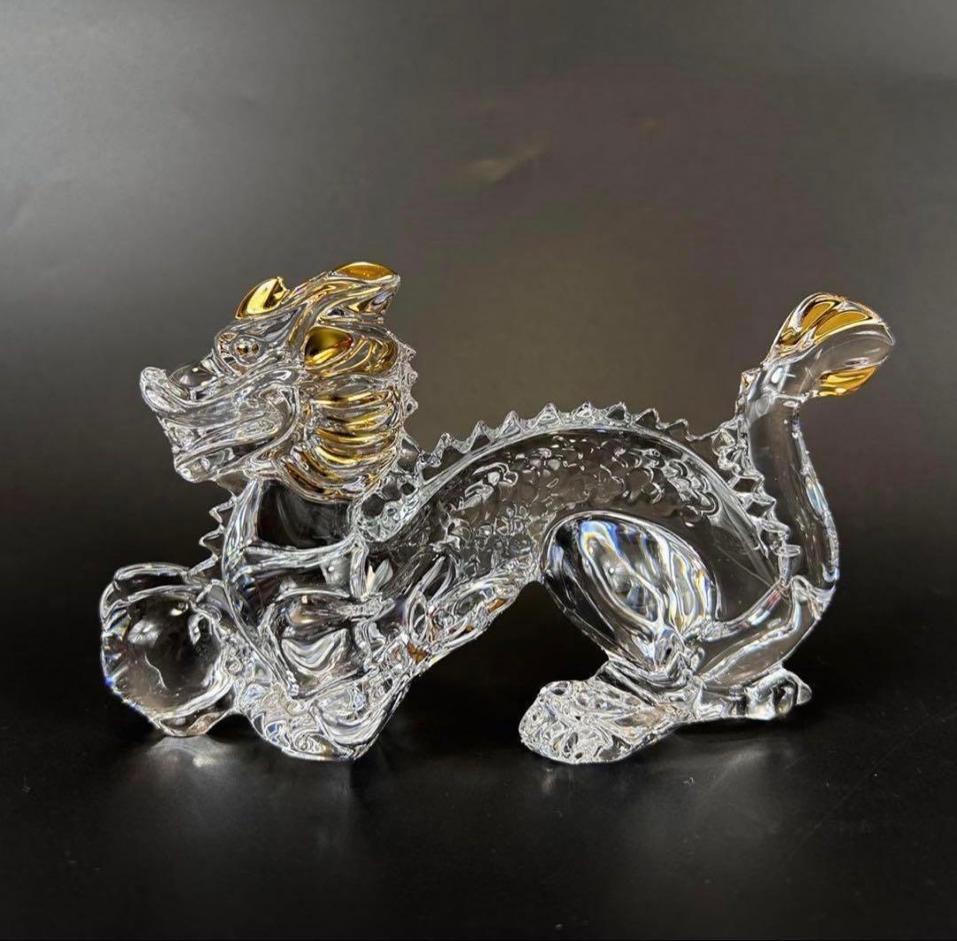 【新品・未使用】バカラ　干支　辰　龍　竜　置物　フィギュアリン　ゴールド　金