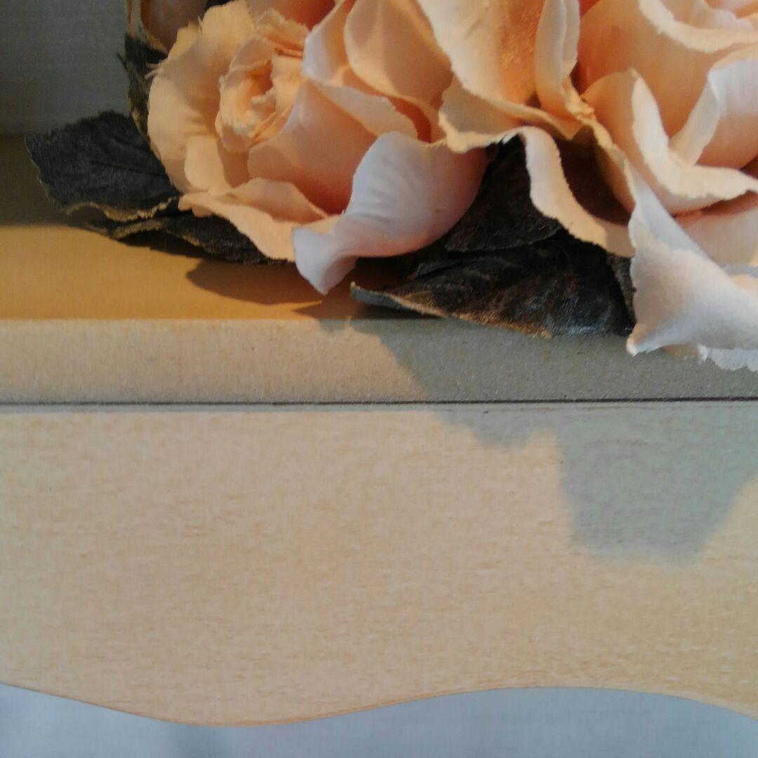 アンティーク調薔薇のだまし絵飾り棚◆お皿立て◆リビング飾り棚◆ヴィンテージ◆姫系