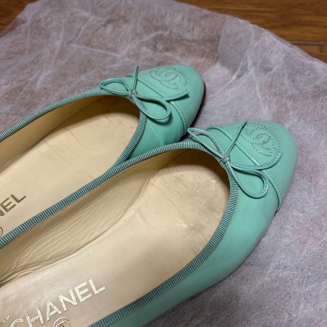 CHANEL ミントグリーン バレエシューズ　39