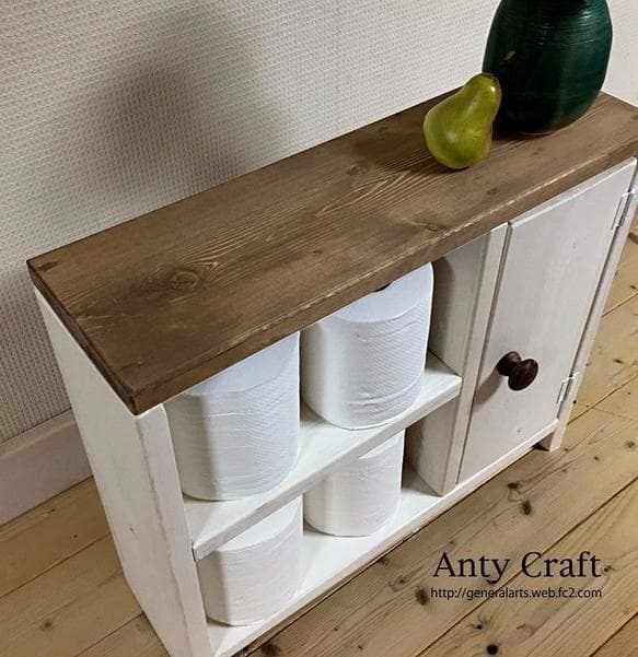 【サイズオーダー可】【引取可能】無垢材　目隠し扉がついた！トイレ収納 UN/Ｗ