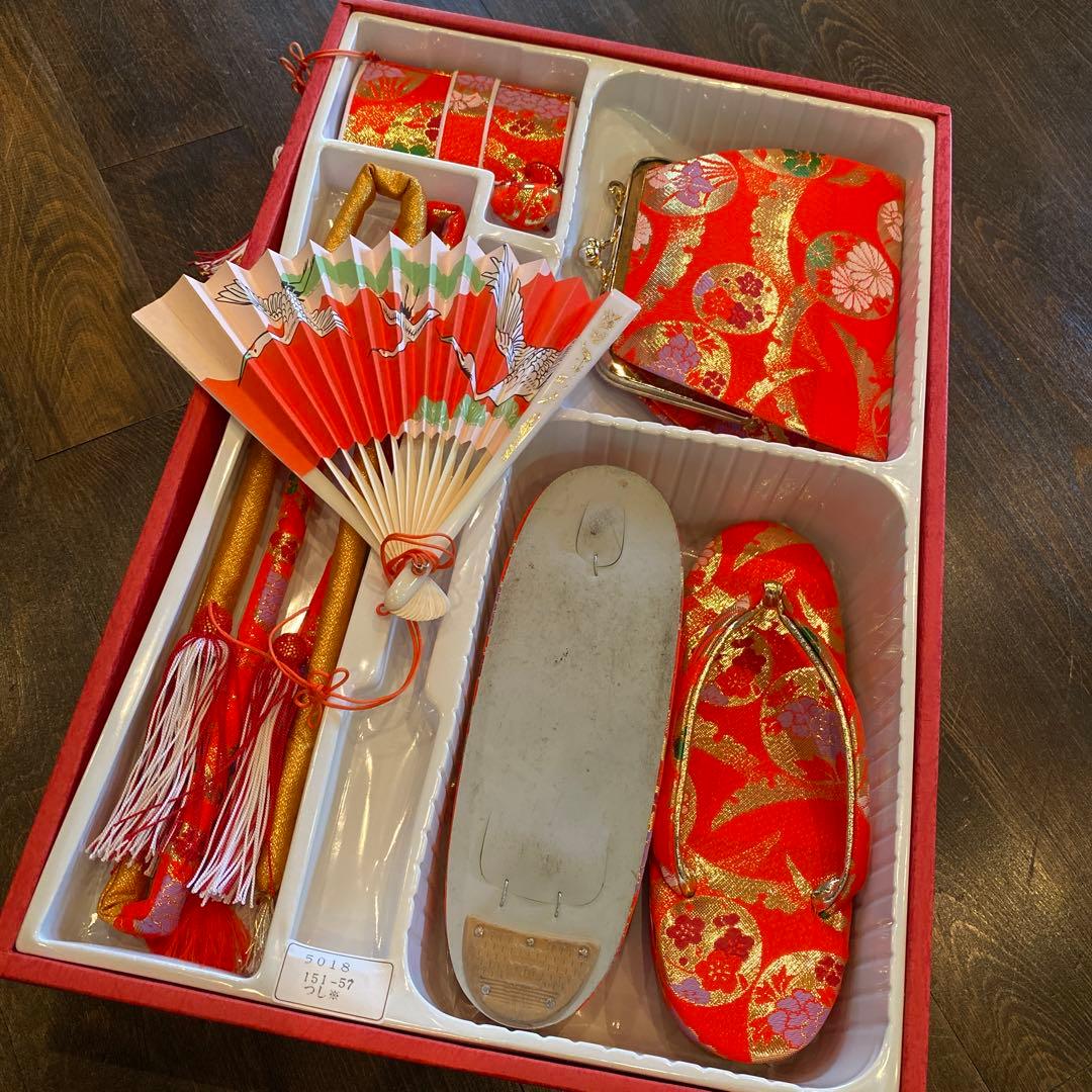 アンティーク 七五三 子供 着物 帯 小物一式 フルセット 大正ロマン 梅 正絹