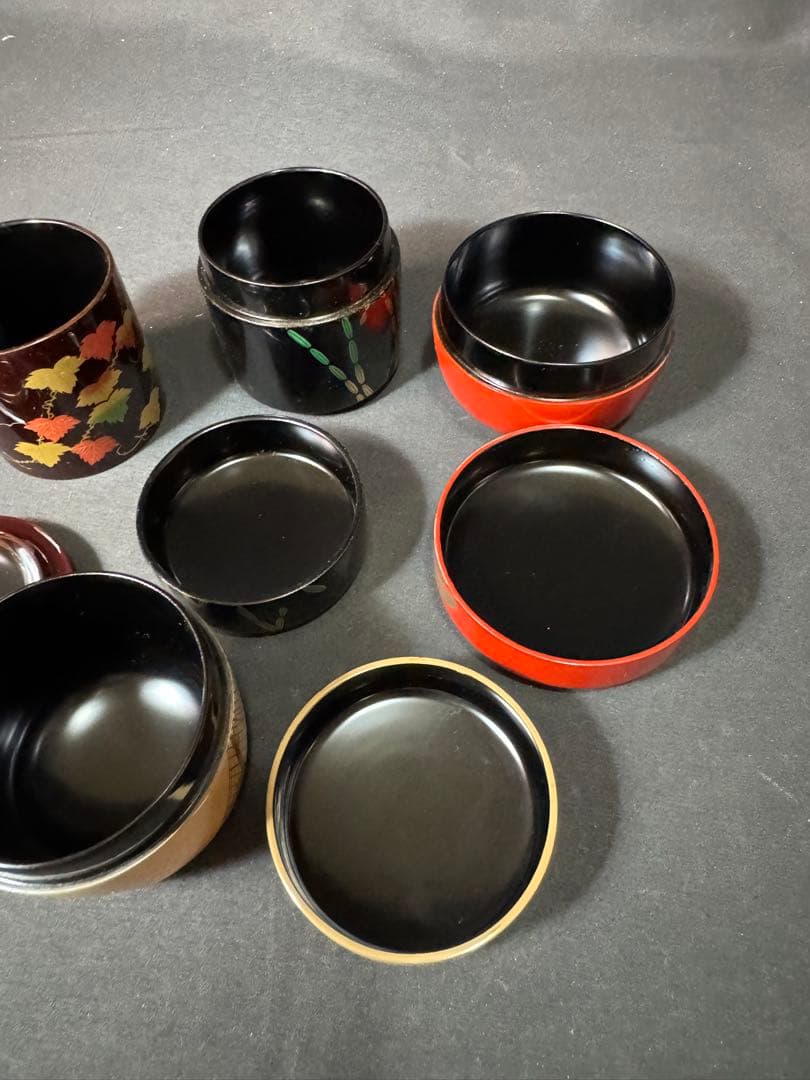 G82 送料無料　四季棗　樹芳　棗　春夏秋冬　木箱　漆芸　茶道具