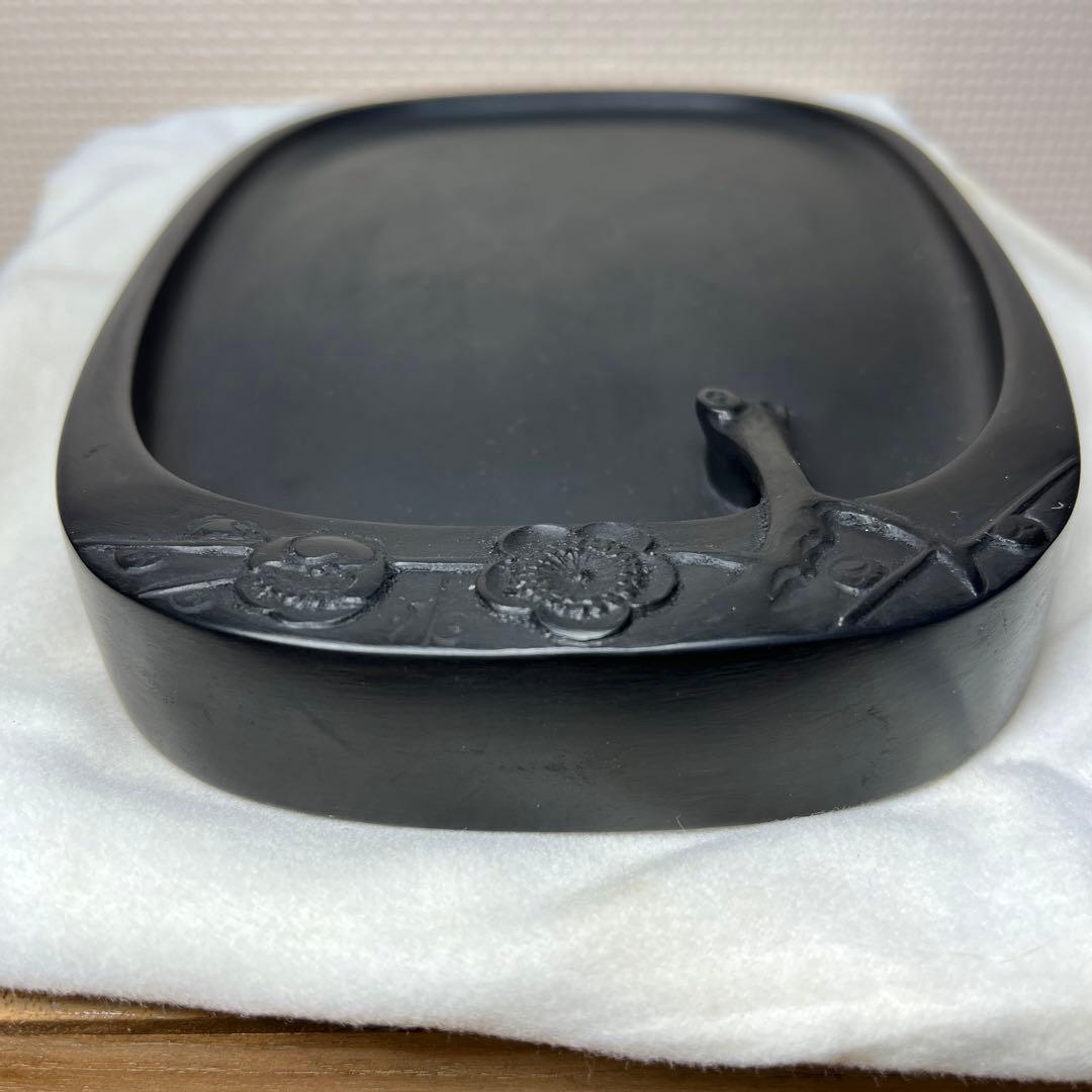 ⭕️雨端硯　梅壽硯　名工　11代　雨宮静軒　未使用美品　希少特殊価値　高価