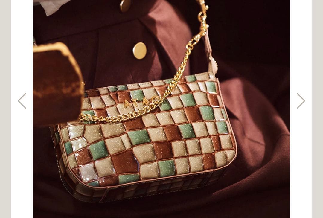 未使用に近い★アタオ　純喫茶アメリ　レトロ　ミニバッグ　アドリアエメラルド