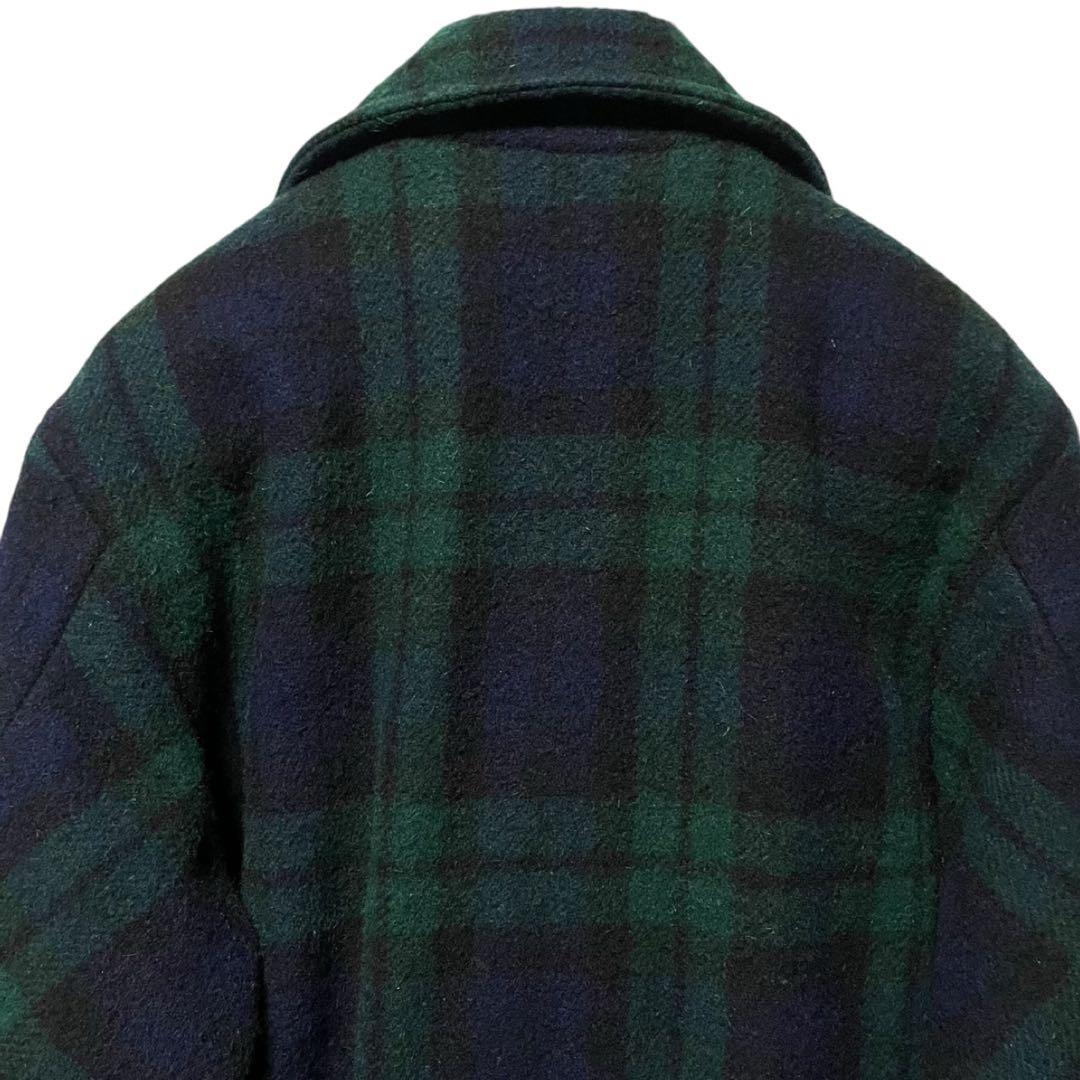 90s ポロラルフローレン ブラックウォッチ チェック ピーコート