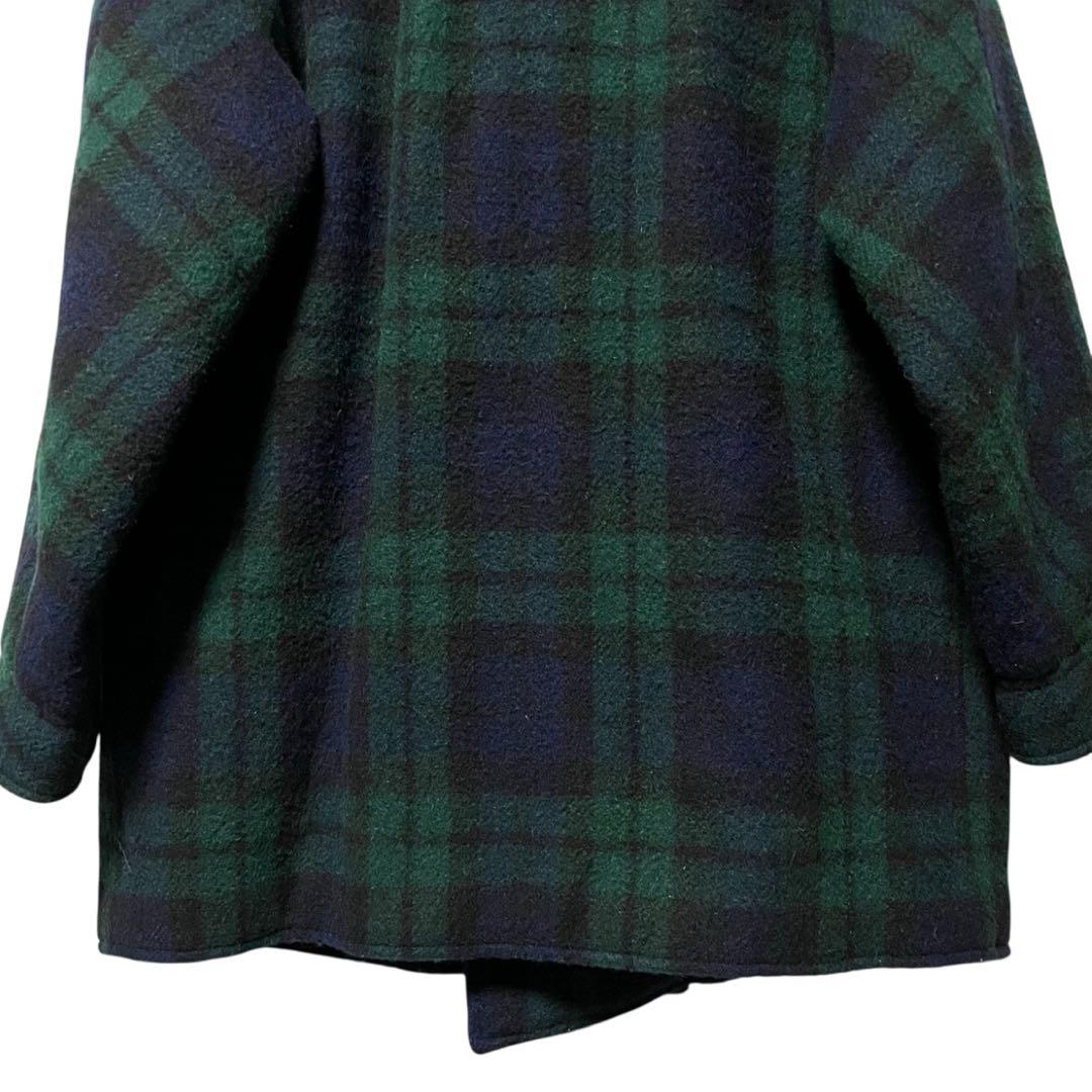 90s ポロラルフローレン ブラックウォッチ チェック ピーコート