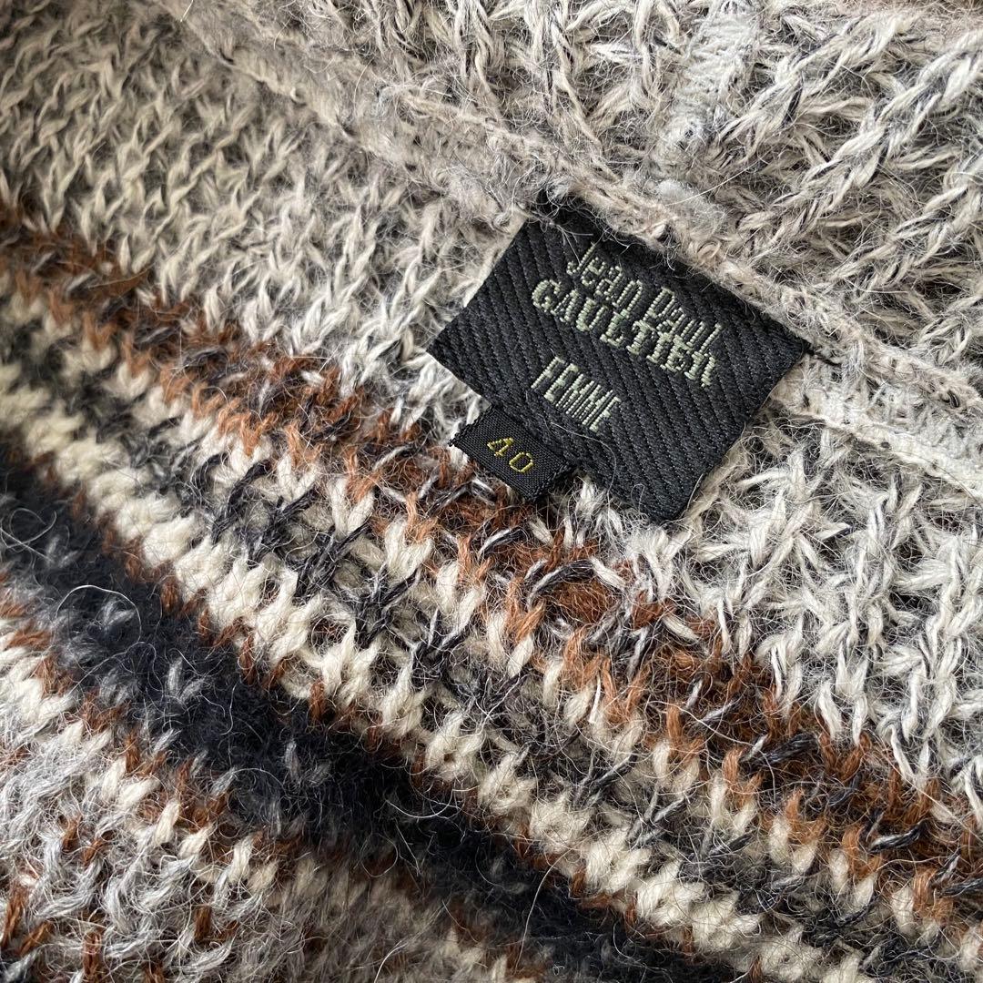 美品 ジャンポールゴルチエ ファー ニット ポンチョ 40 GAULTIER