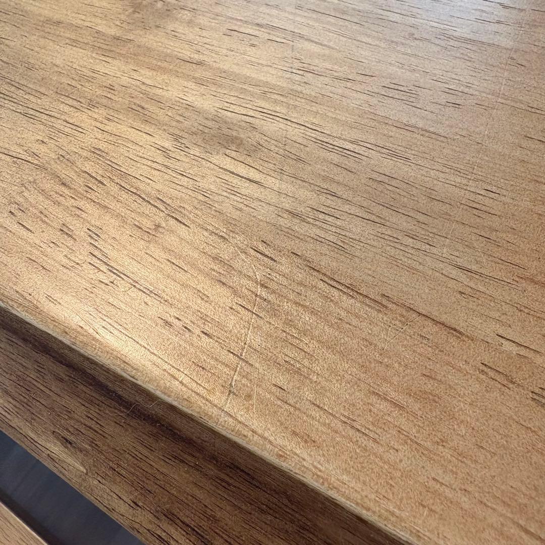 松田家具 天然木 白王ダイニングテーブル ベンチイス 3点セット