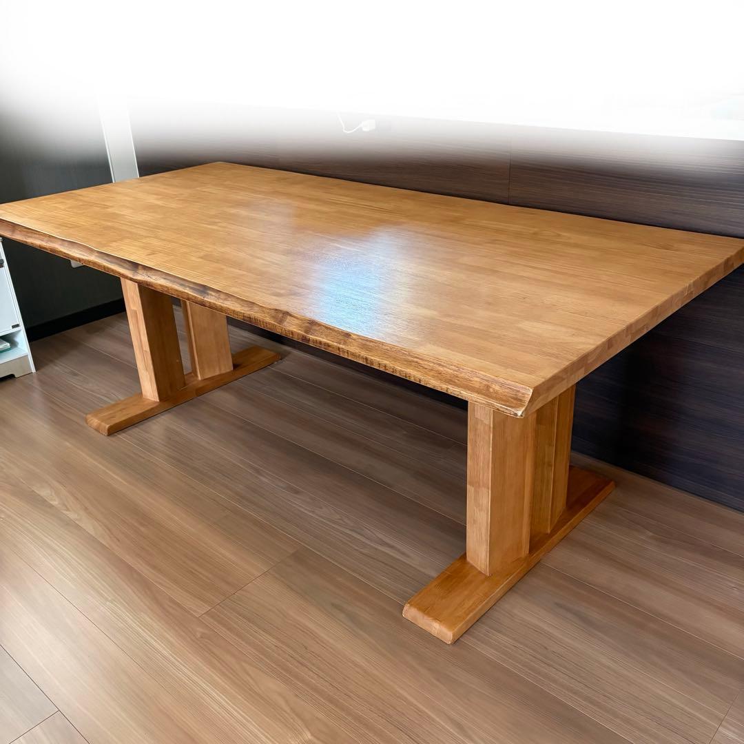 松田家具 天然木 白王ダイニングテーブル ベンチイス 3点セット