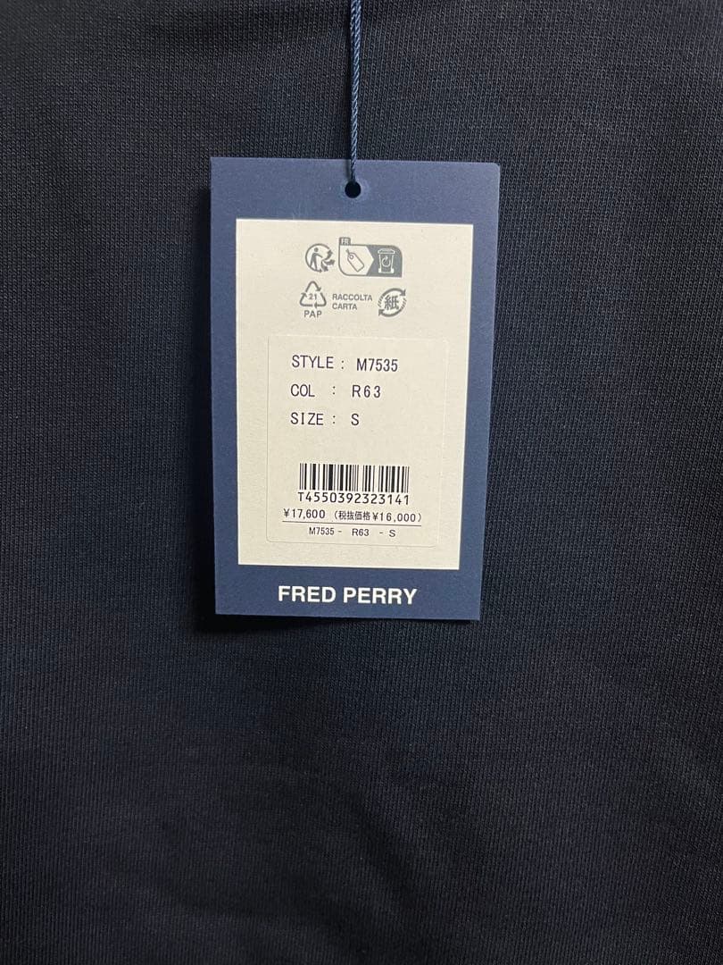 FRED PERRY/フレッドペリークルーネック スウェットトレーナーネイビーS