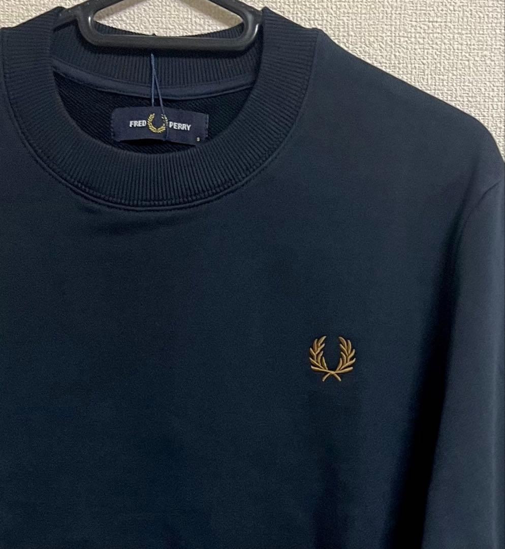 FRED PERRY/フレッドペリークルーネック スウェットトレーナーネイビーS