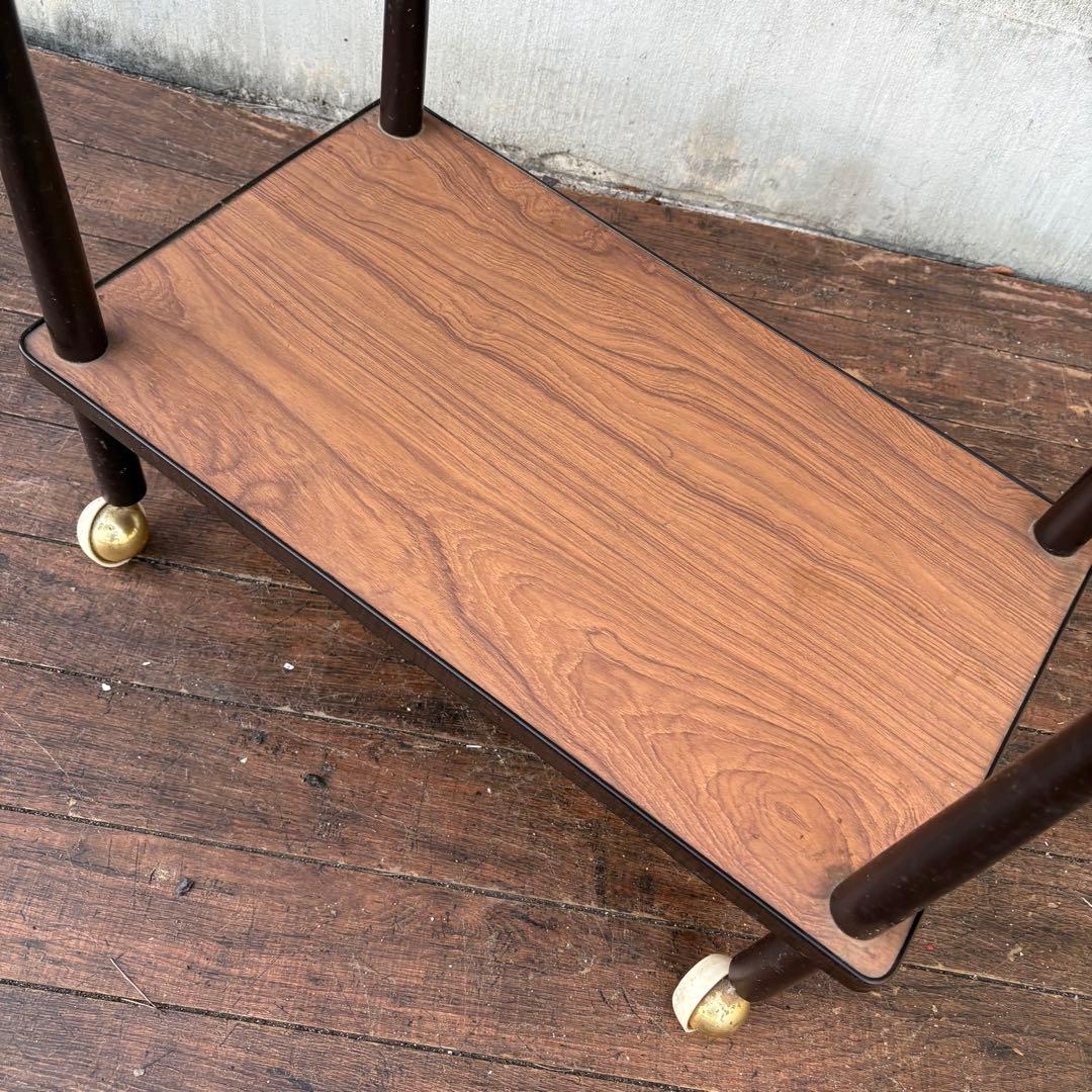 B4 昭和レトロ ミッドセンチュリー ワゴンテーブル キャスター付 サイドワゴン