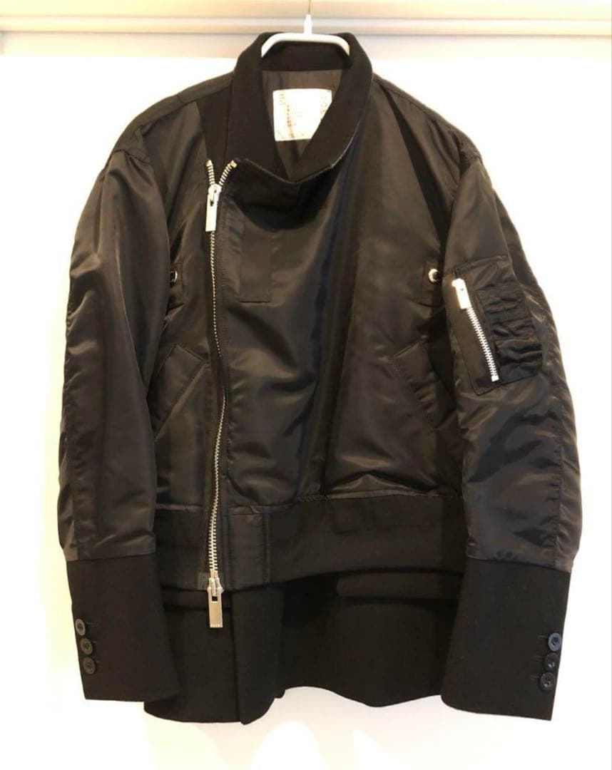 Sacai ウールアシンメトリーボンバージャケット テーラードジャケット　コート
