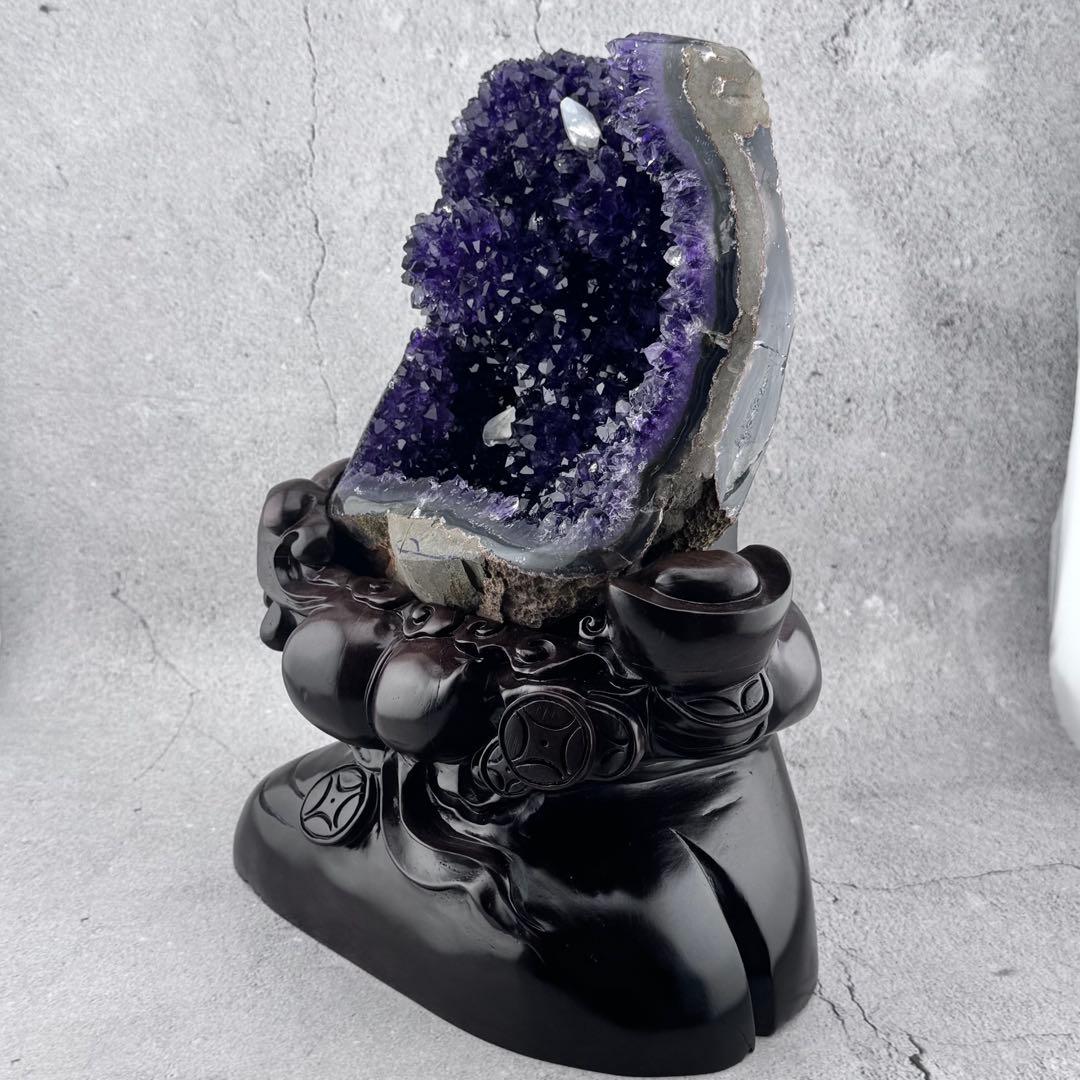 G-133アメジストクラスター ドーム 原石 天然石 パワーストーン　カルサイト