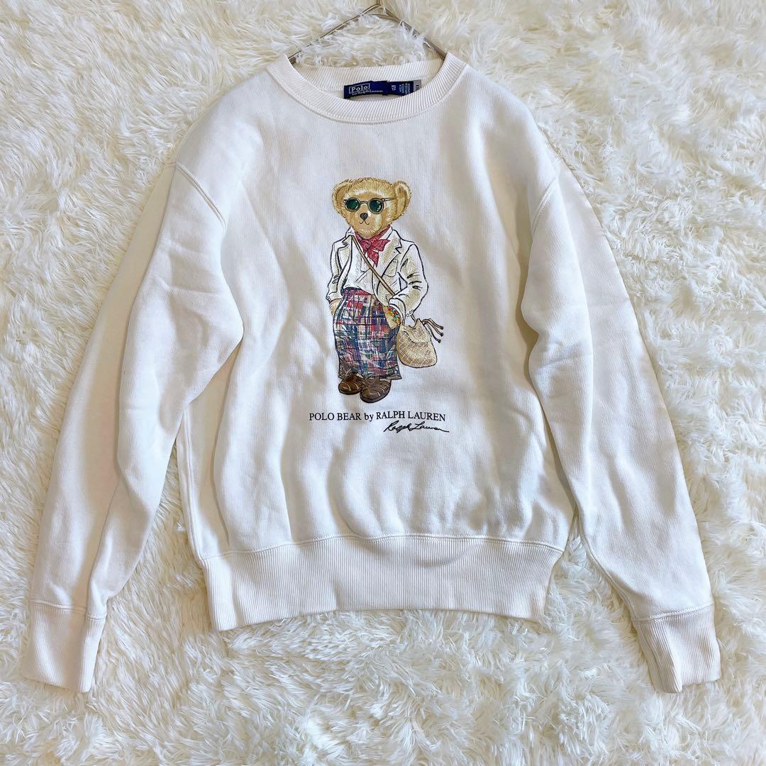 現行QRタグ✨ポロバイラルフローレン ビーズ刺繍 ポロベア スウェットトレーナー