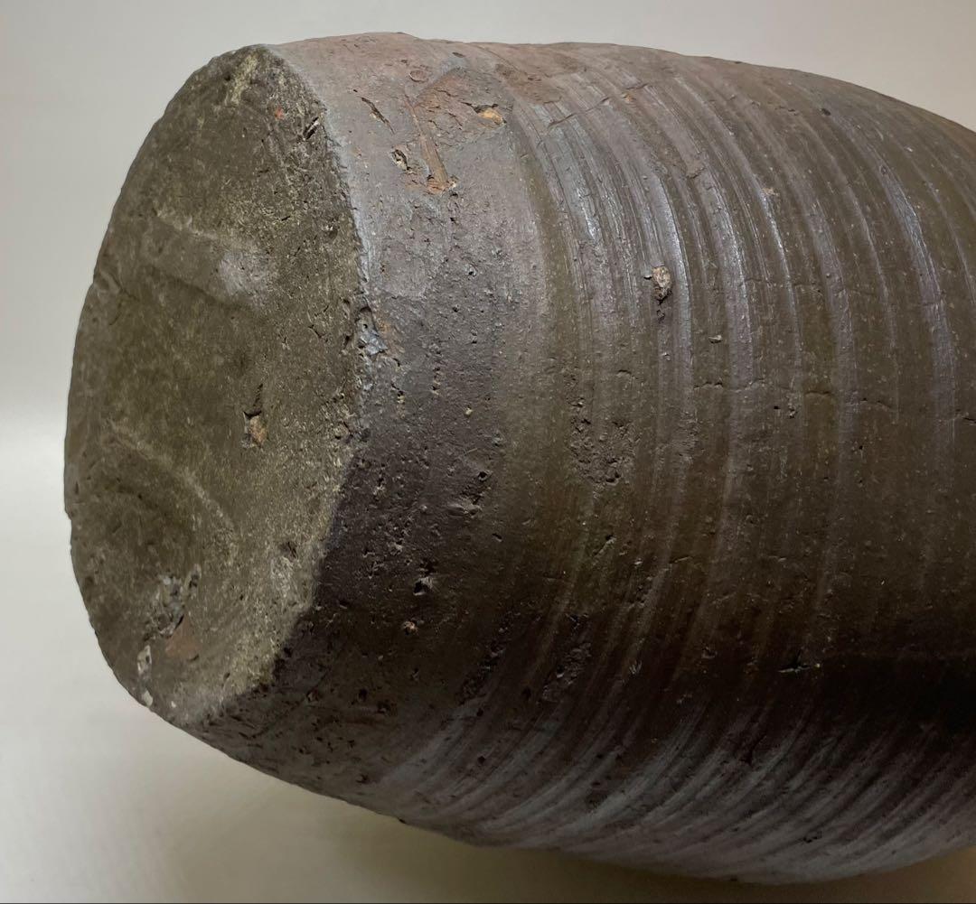 古備前　室町時代　波状文壺　下駄高台　34cm 　　　　　g0133