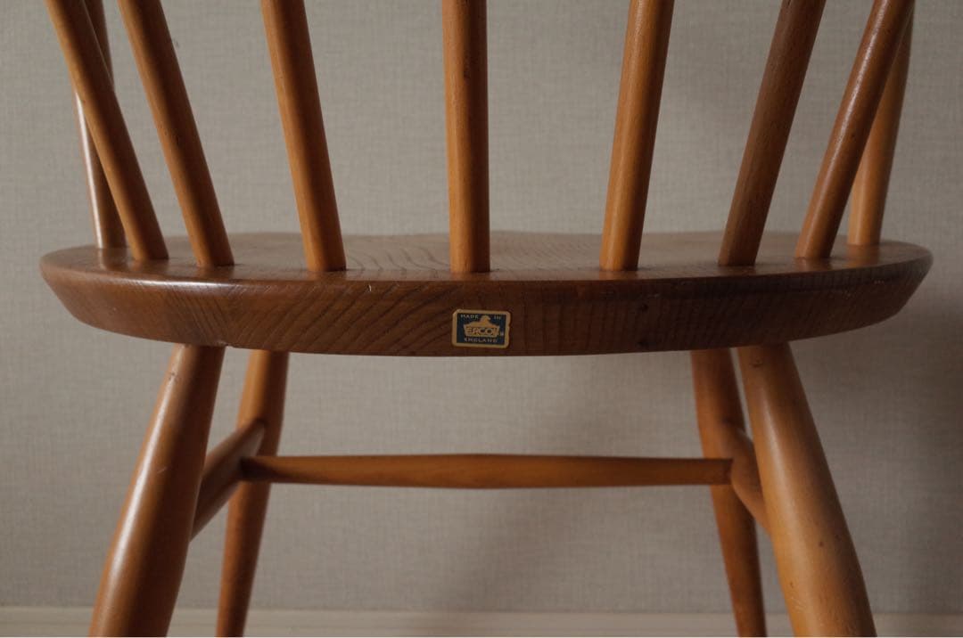 アーコールERCOLスモーカーズチェア/カウホーンチェア/英国アンティークチェア