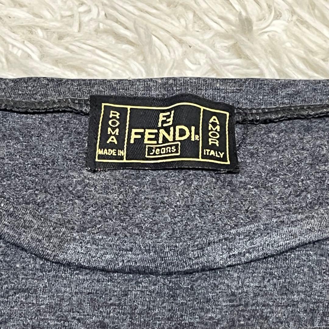 【1841】 FENDI ブランドロゴ 派手 長袖Tシャツ トップス