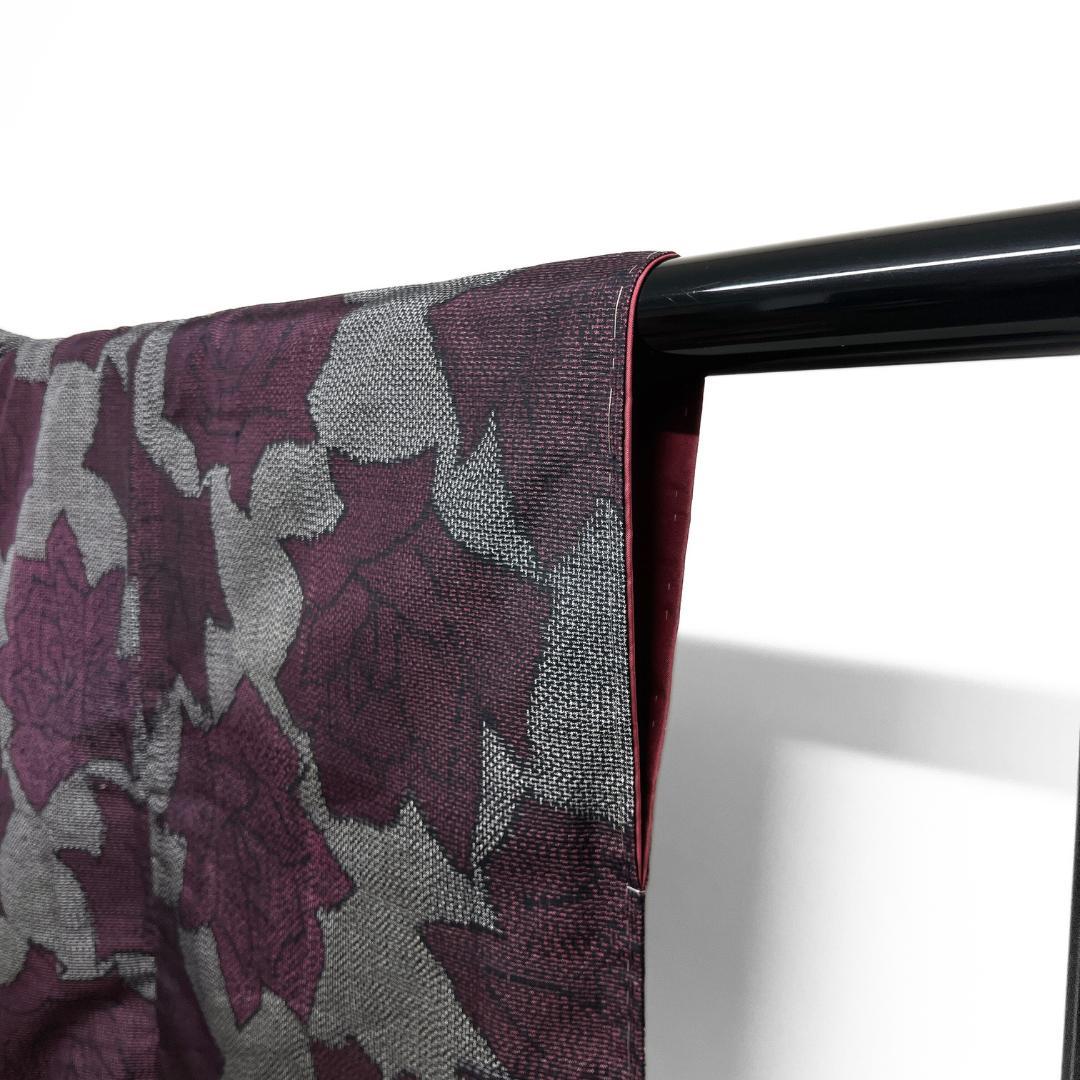 小紋　紬　薔薇模様　お洒落　着物　123b d ms