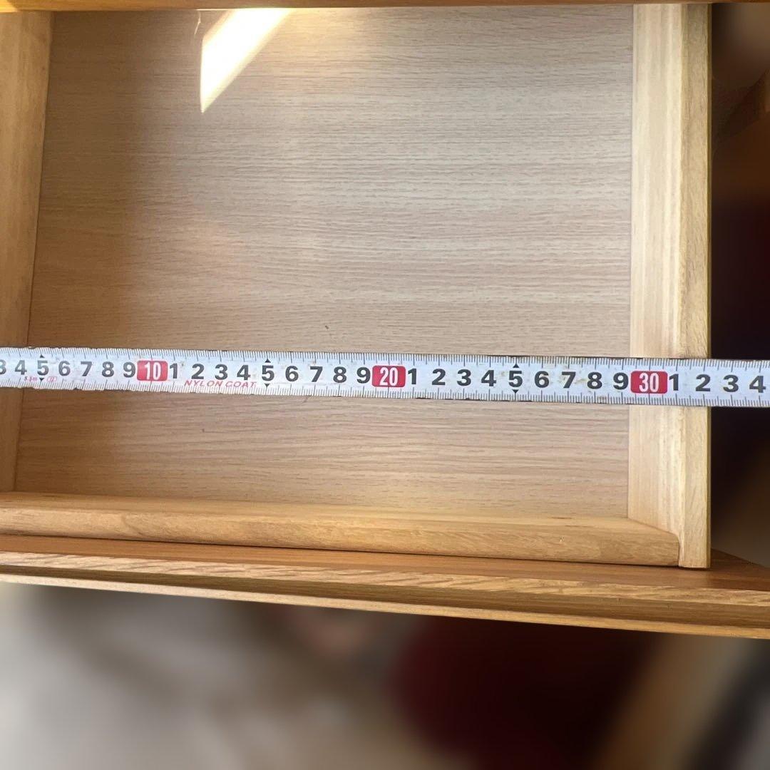 ナチュラルウッド スリムデザインチェスト　サイドボード　リビングボード