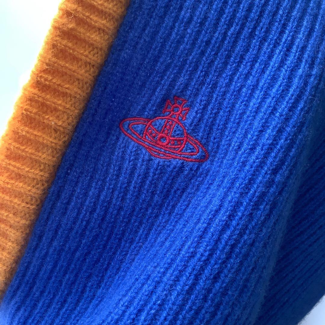 新品★ヴィヴィアンウエストウッド★リブニット バラクラバ★ブルーレッド