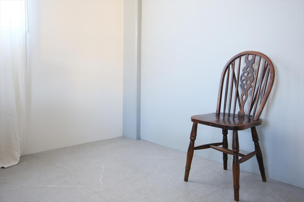 英国アンティーク木製ホイールバックチェア/ダイニングイス/椅子(91-203-7