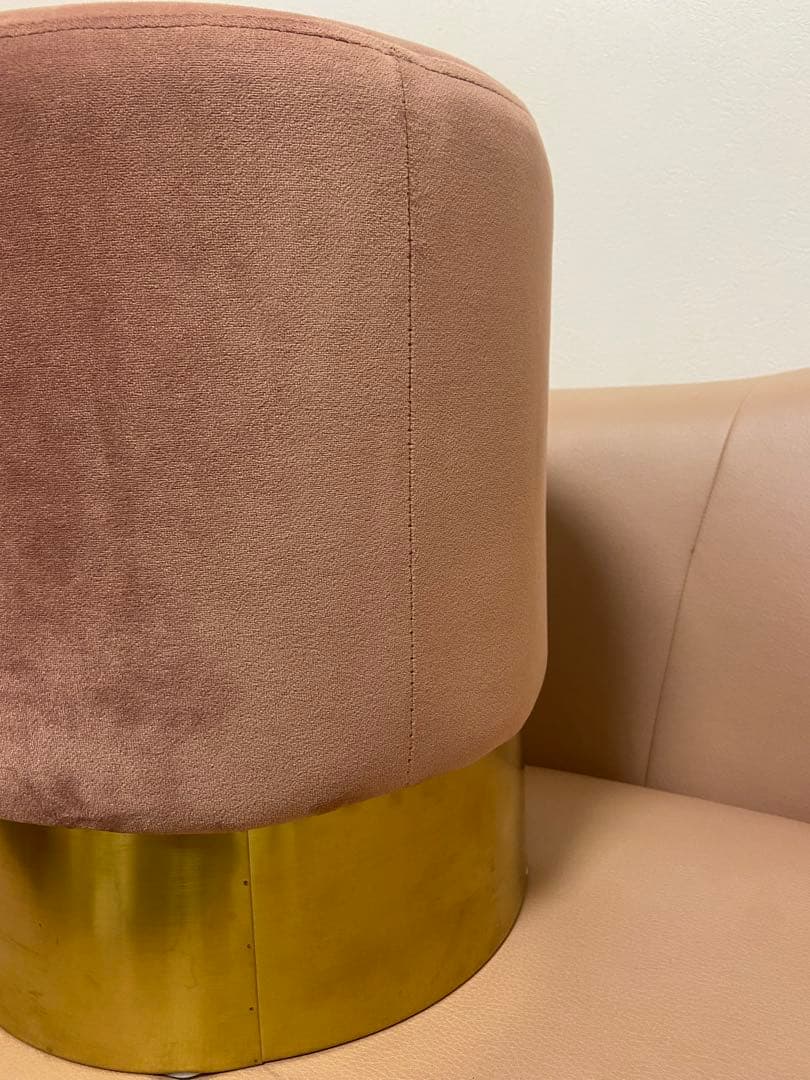 【KARE】ピンクベルベットスツール ゴールド脚