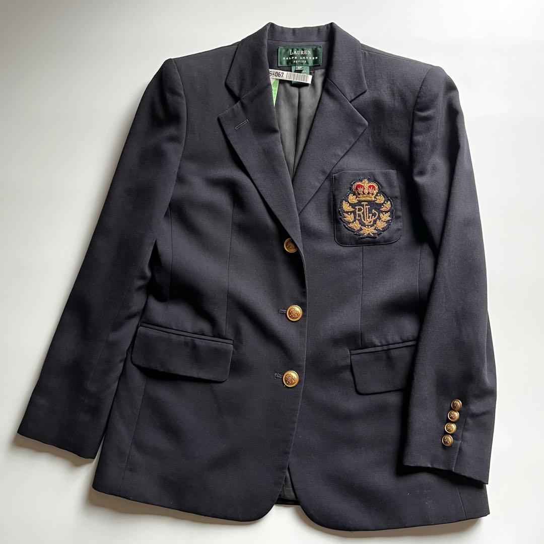 USA製 ローレンラルフローレン 紺ブレ 金ボタン モール刺繍 6P