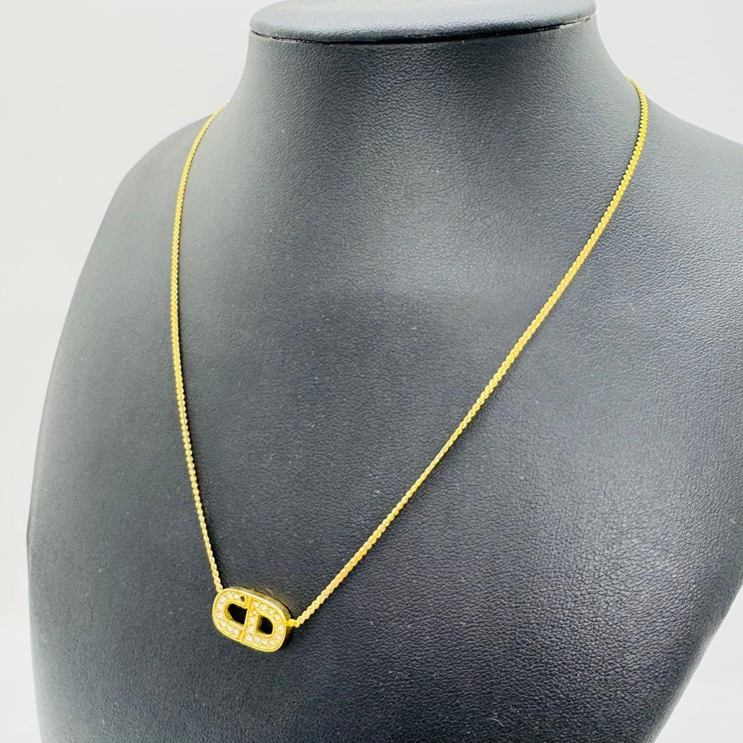 ✨Dior✨ディオール✨CD✨ラインストーン✨ゴールド✨ネックレス✨