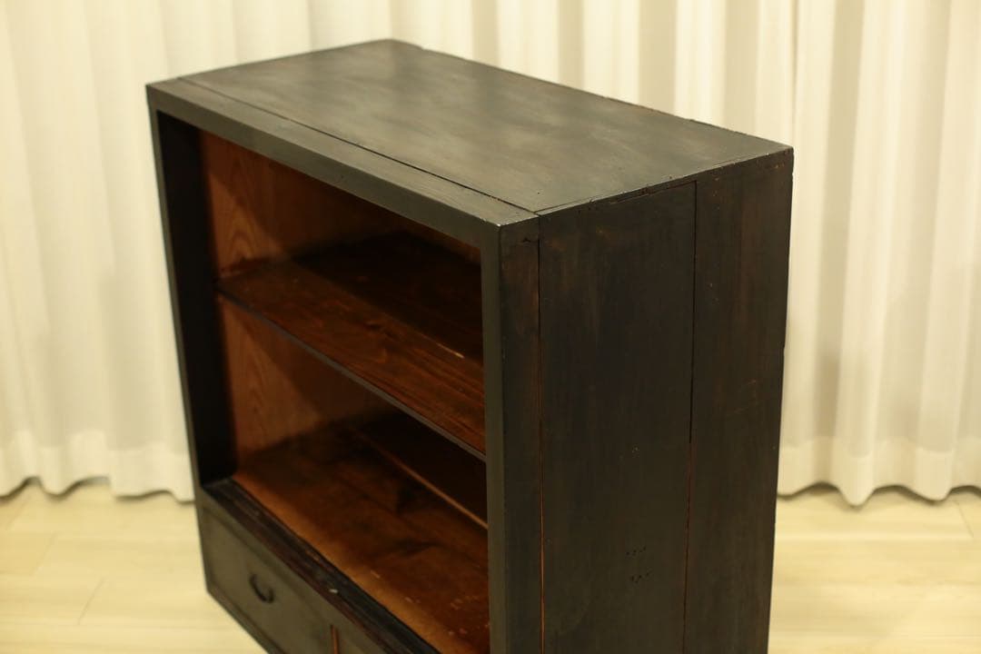 【アンティーク】ガラス戸収納棚