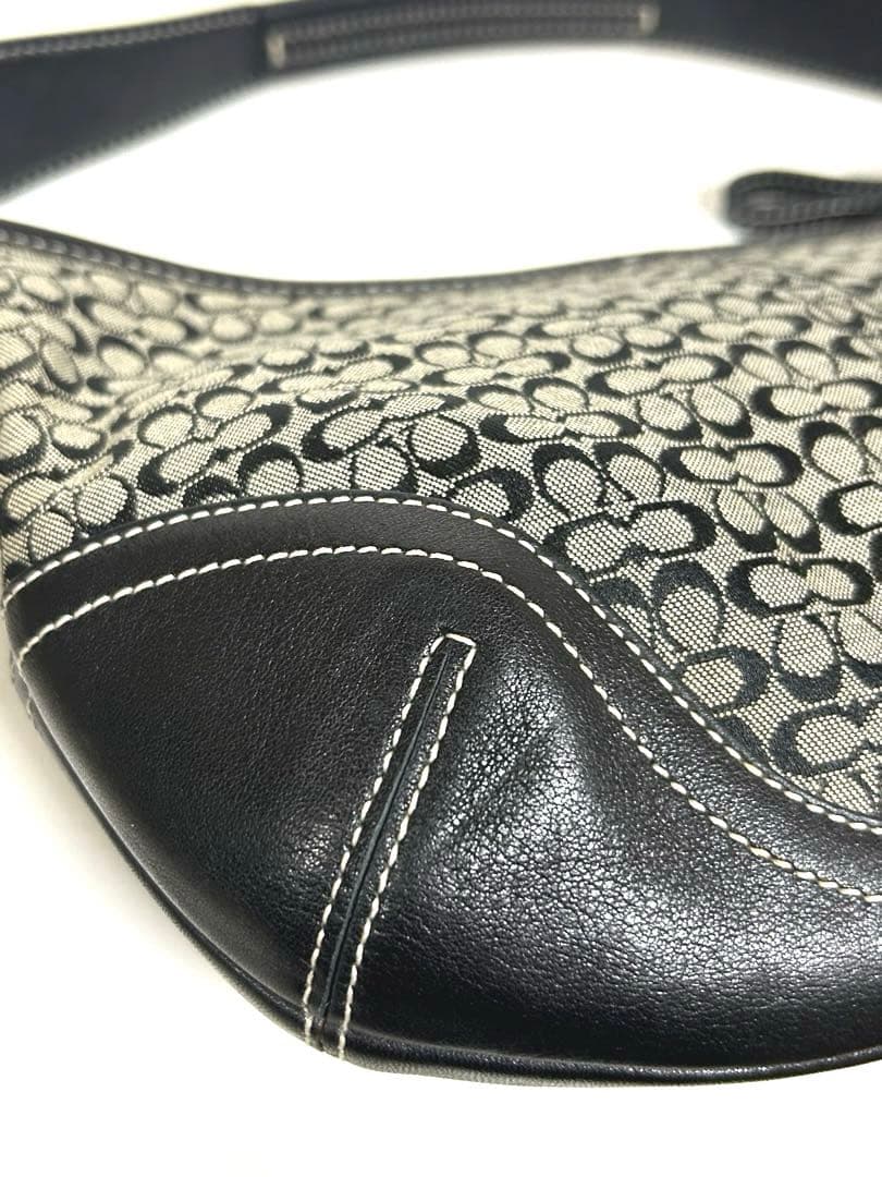 美品 コーチ COACH バッグ ハンドバッグ ミニ シグネチャー ブラック