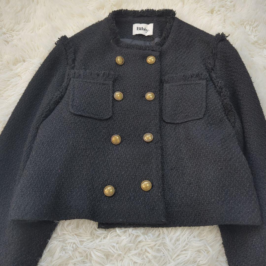 Bibiy. ELISA TWEED JACKET　ツイードジャケット 金ボタン