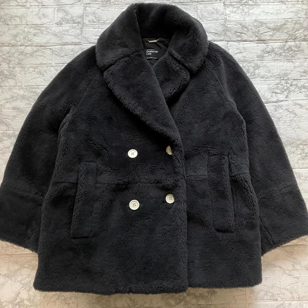 極美品◎23AW カオス ウールボアダブルコート スミクロ フリー