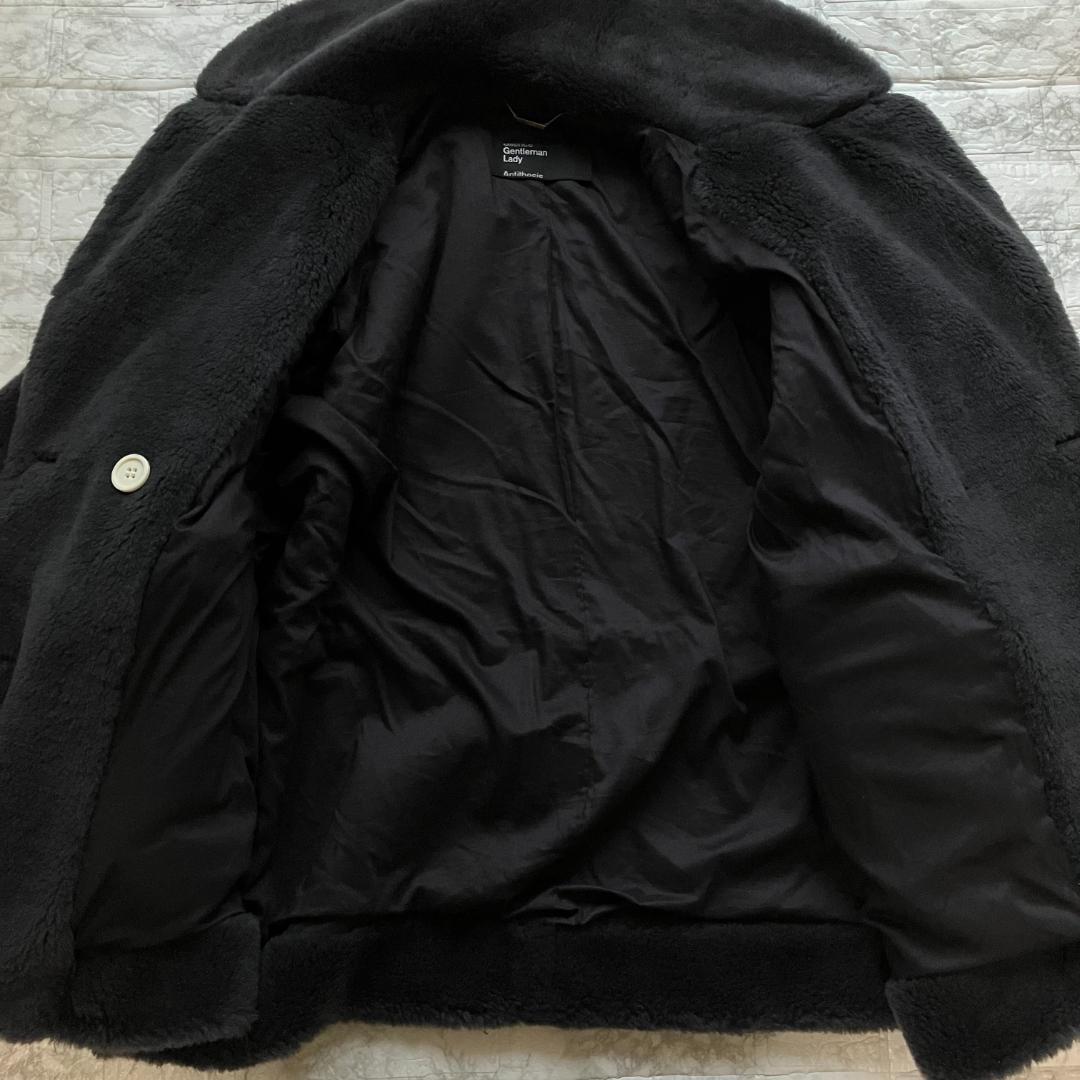 極美品◎23AW カオス ウールボアダブルコート スミクロ フリー