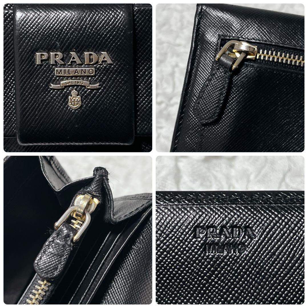大人気✨PRADA 長財布　サフィアーノ　リボン　　プラダ　レザー　二つ折り