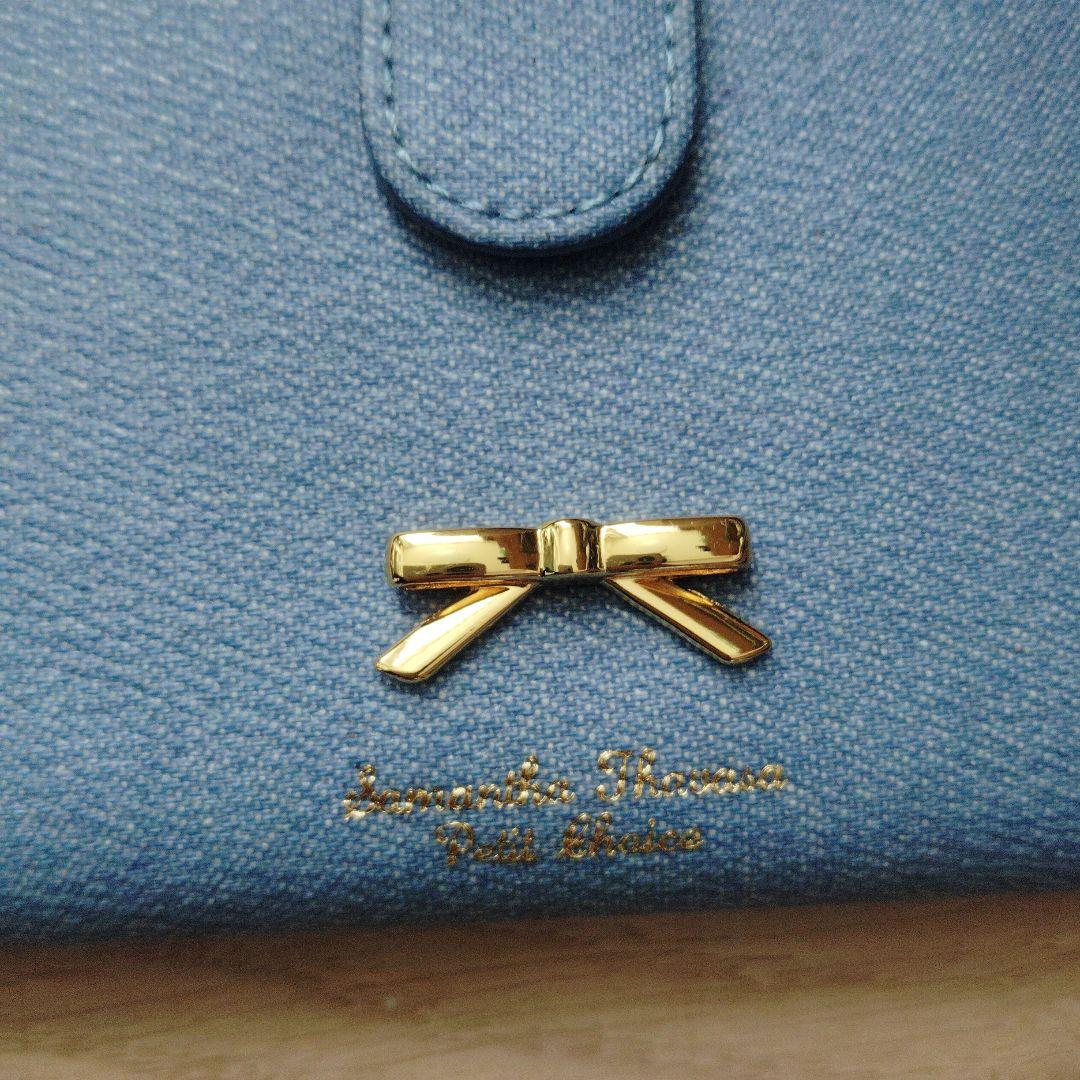 SamanthaThavasa リボン付きブリーチデニム長財布