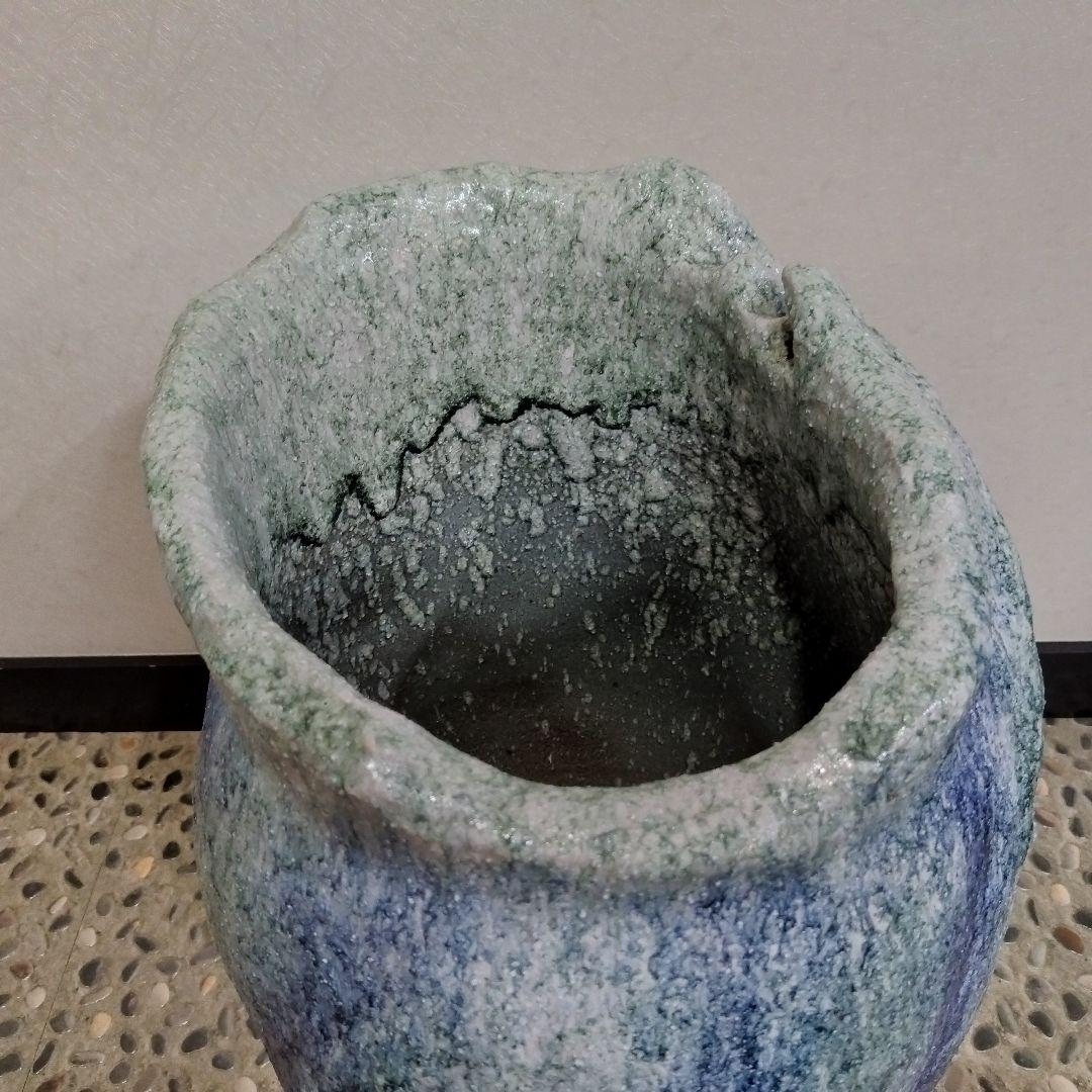 値下げ【新品・未使用】清流　傘立　へちもん　信楽焼　インテリア　鉢カバー　壺