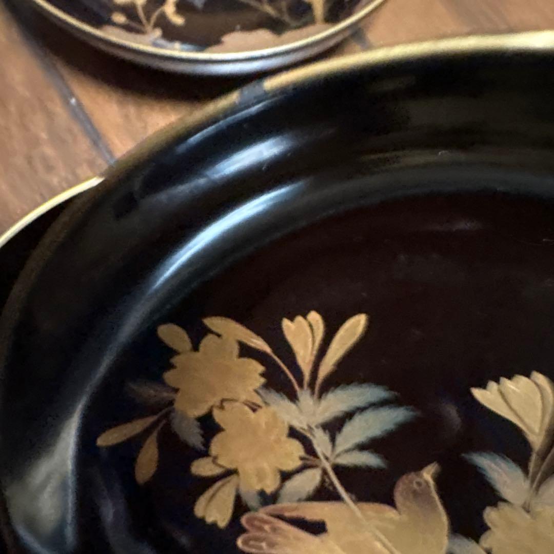 特別出品　アンティーク蒔絵が素敵な菓子皿10枚　鳥と花　風情あり　茶道具