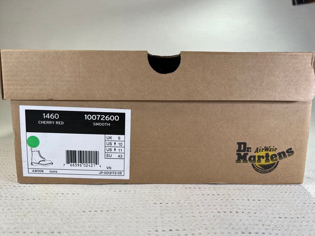 UK9_28cm Dr.Martens 1460 8ホールブーツ チェリーレッド