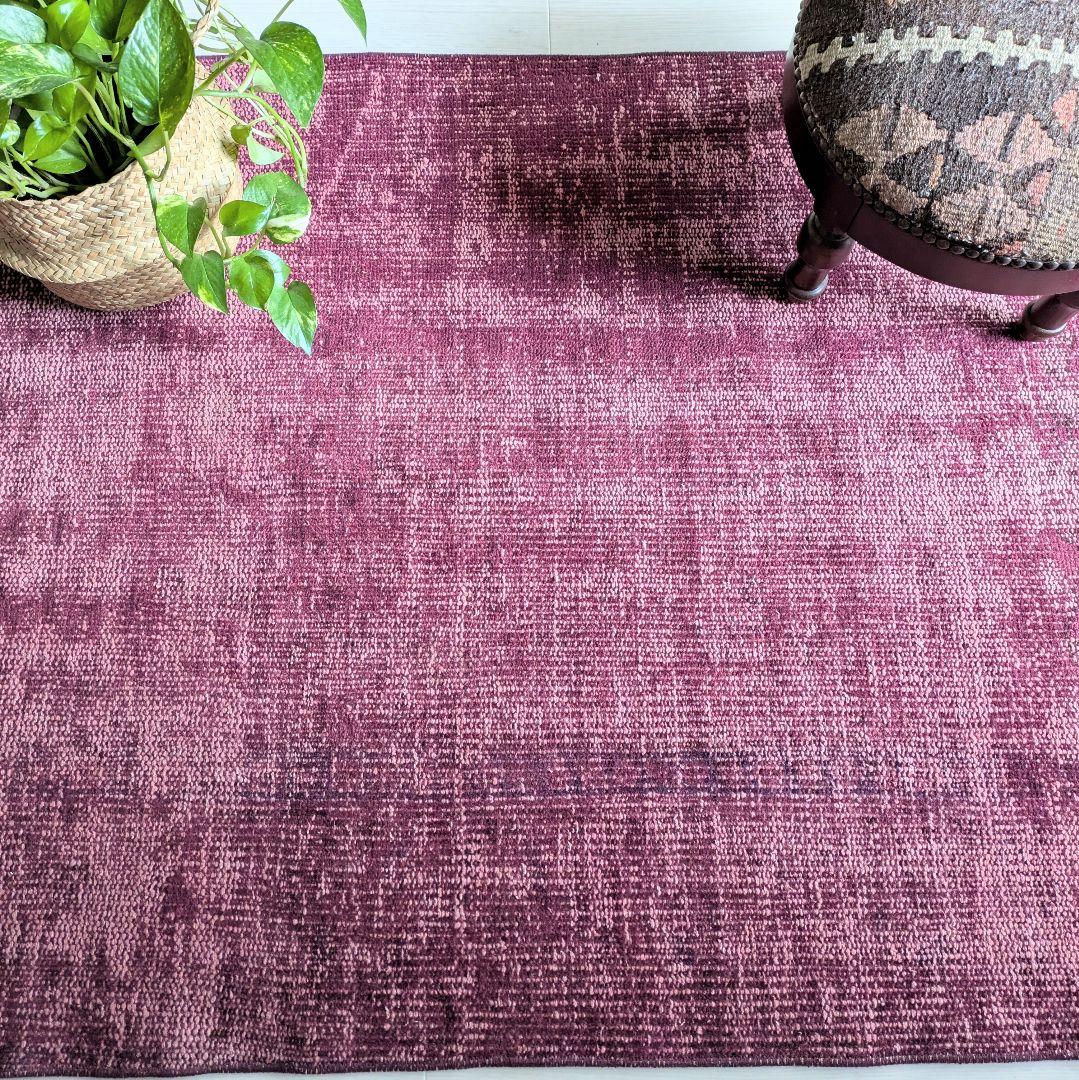 88×170 ワインレッドオーバーダイワンカラー　トルコヴィンテージラグ