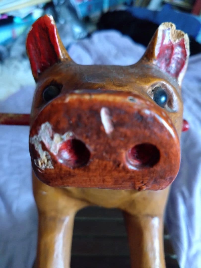 アメリカンアンティーク　1800年代　木馬ならぬ木豚　ロッキンピッグ