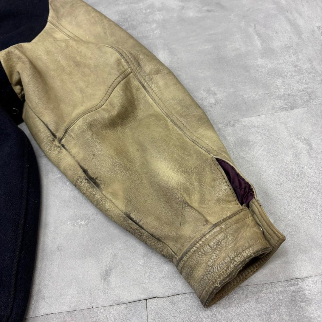 AVIREX RED SKY ウール × レザー スタジャン DM993