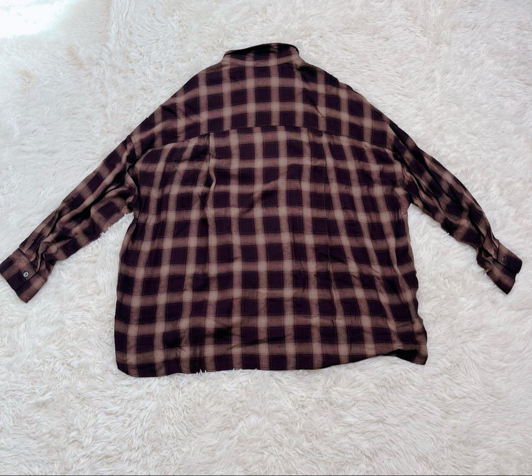 RIVE DROITE ウォッシュドチェックシャツ　ベージュ