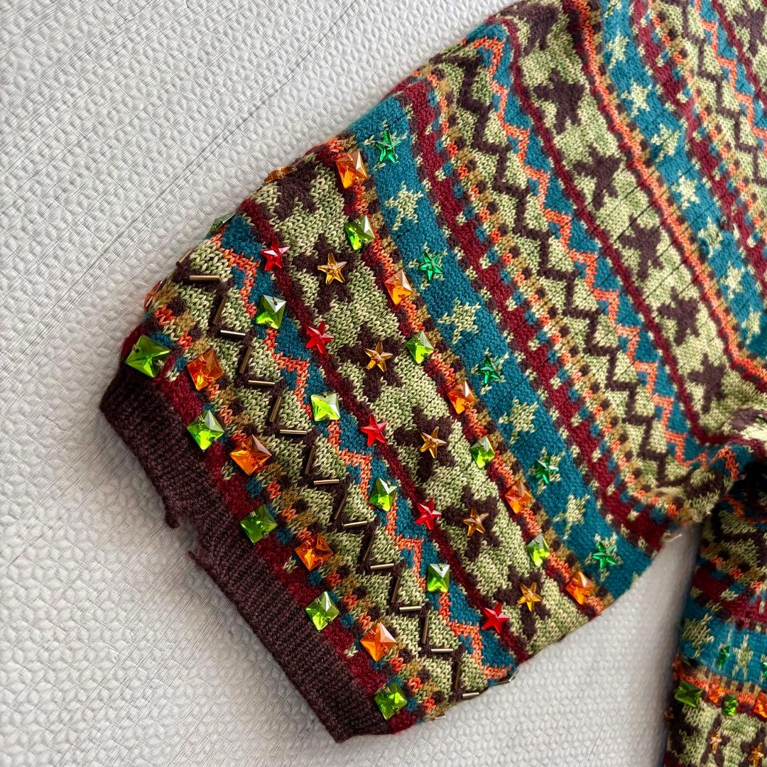 Jean Paul Gaultier サルエルパンツ 総柄 マルチ スタッズ