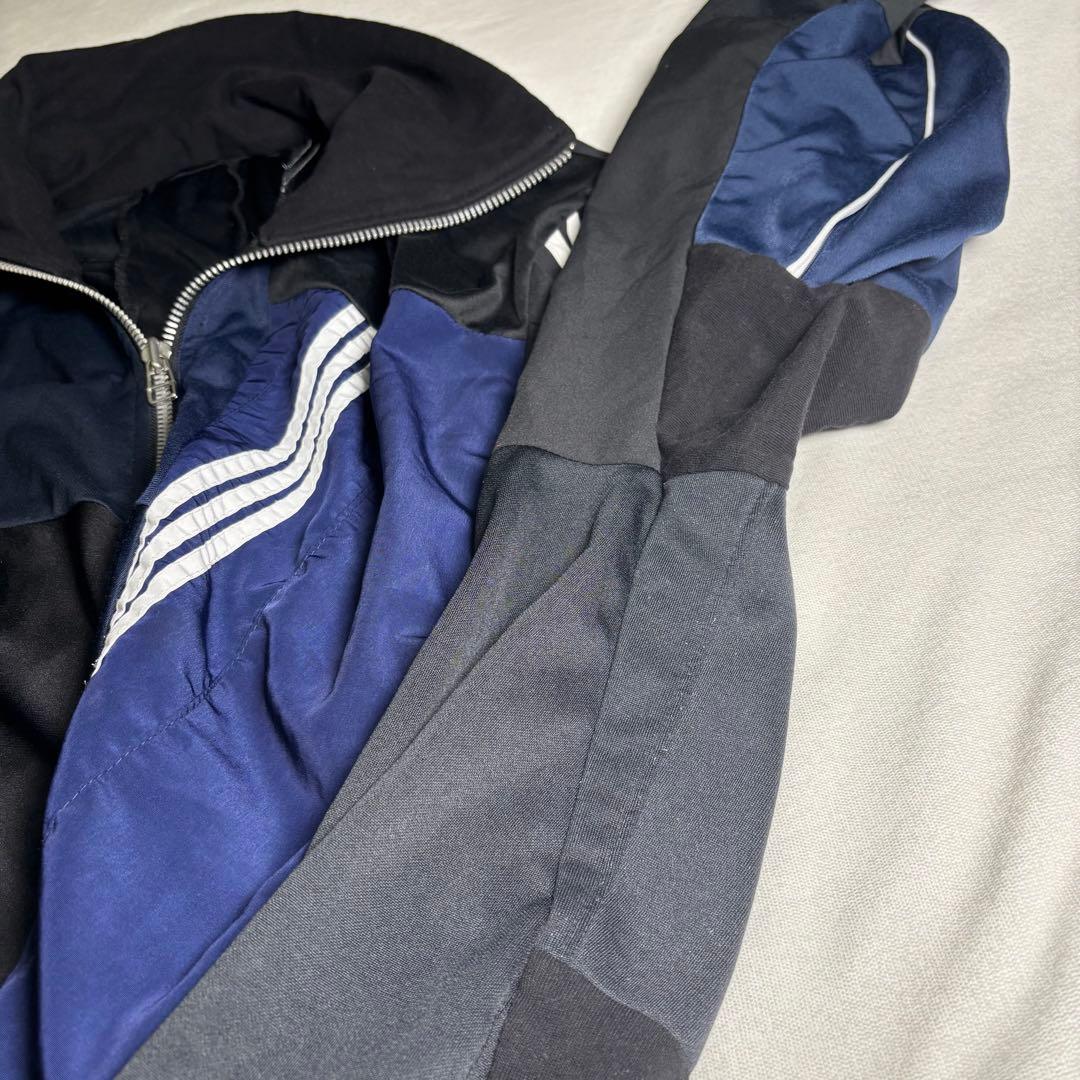 リメイクジャージ adidas生地 再構築 トラックジャケット XL相当