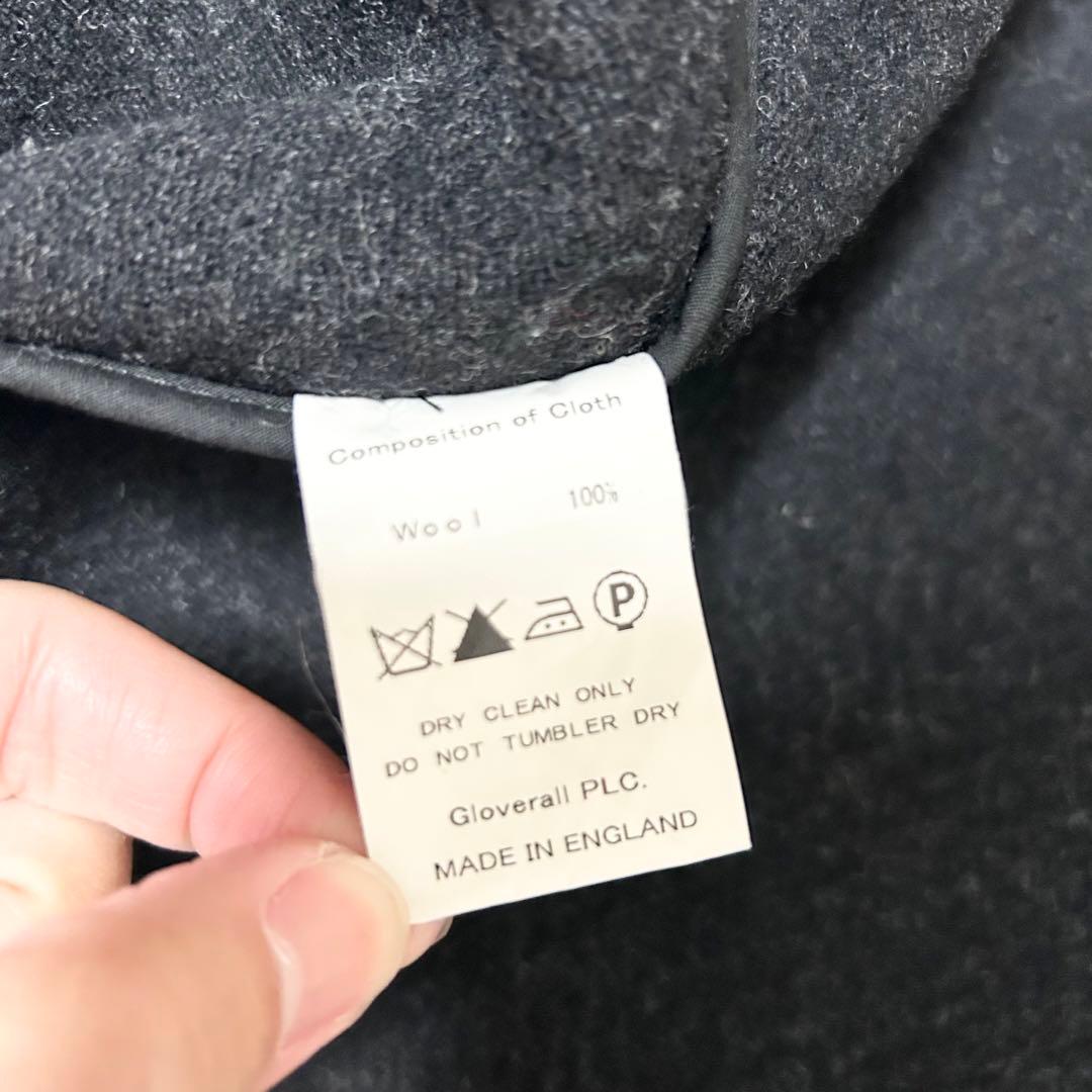 極美品　グローバーオール　ヘリンボーン生地　ダッフルコート　ダークグレー　現行