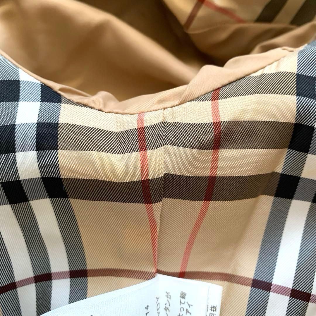 バーバリー　テーラードジャケット　ベロア　36 ベージュ　ノバチェック　シングル