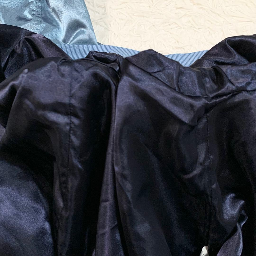 【Keboz】 ケボズ サテン素材 スタジアムジャンパー 水色 XL