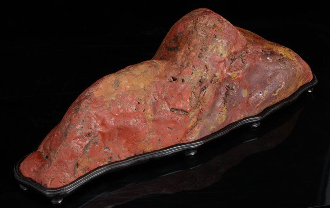 佐渡 赤玉石 在銘台座付 碧玉 赤石 鑑賞石 水石 飾石 天然石 11.9kg