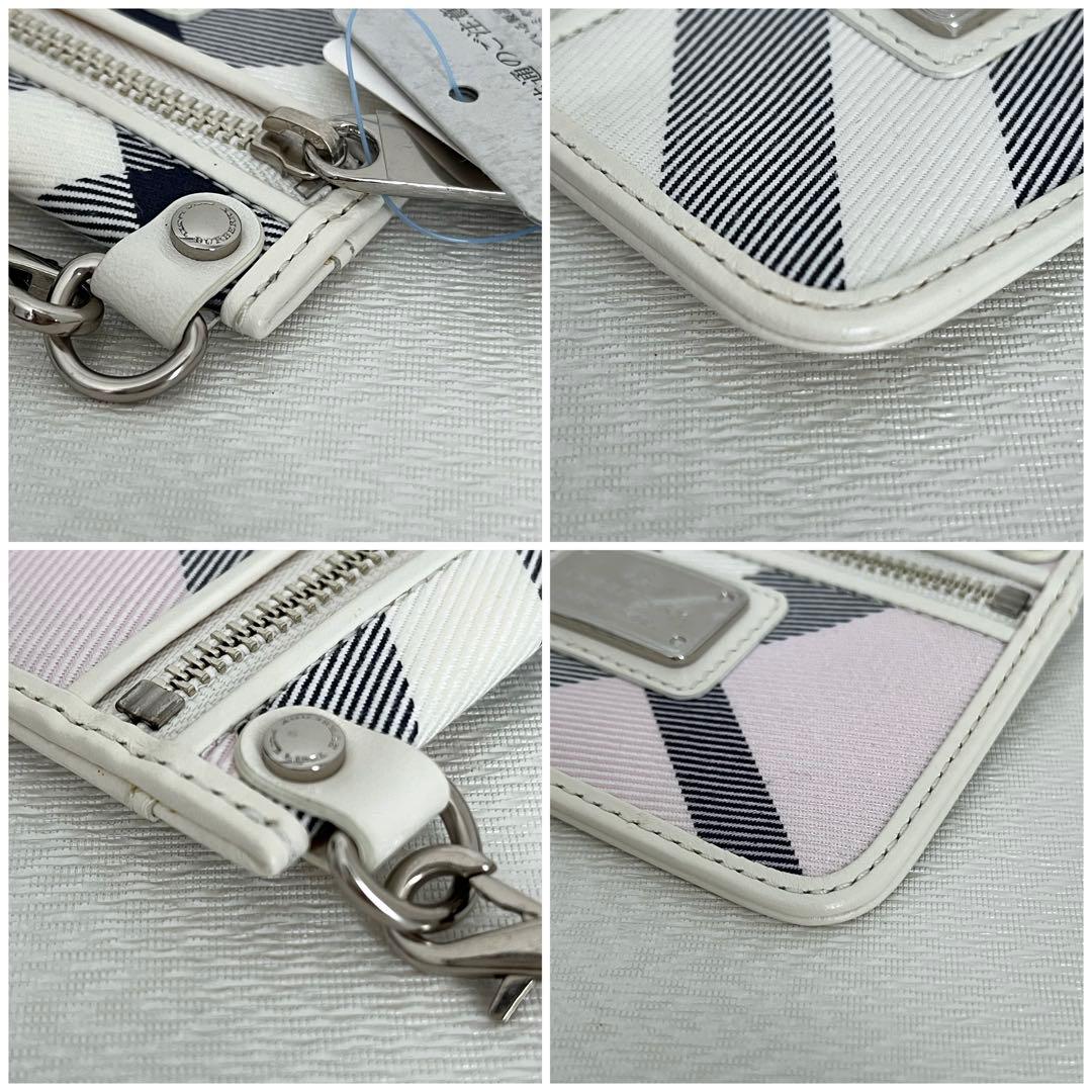 新品✨ バーバリーブルーレーベル チェーンウォレット チェック ホースロゴ